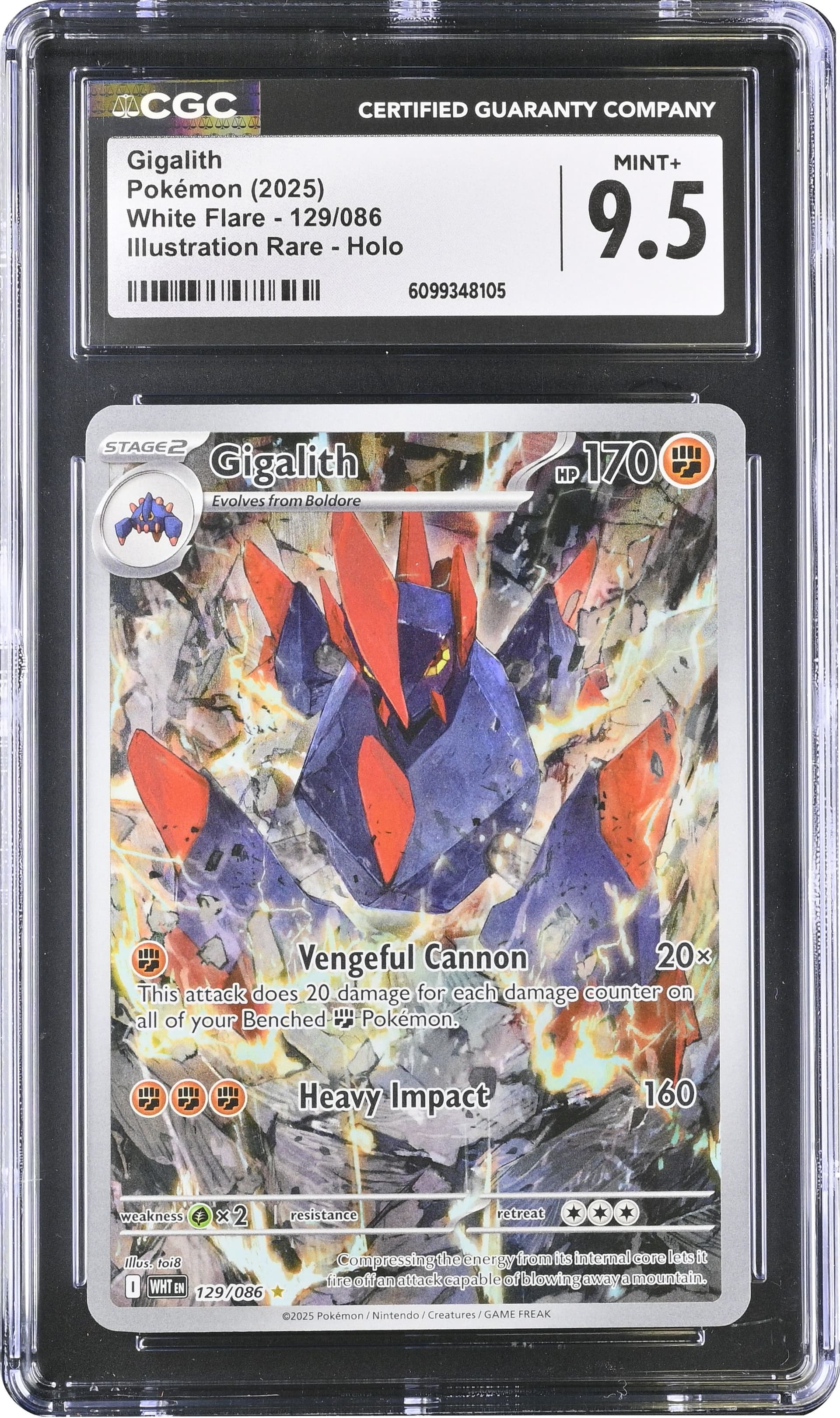 #129 Gigalith Illustration Rare White Flare 129/086 CGC 9.5