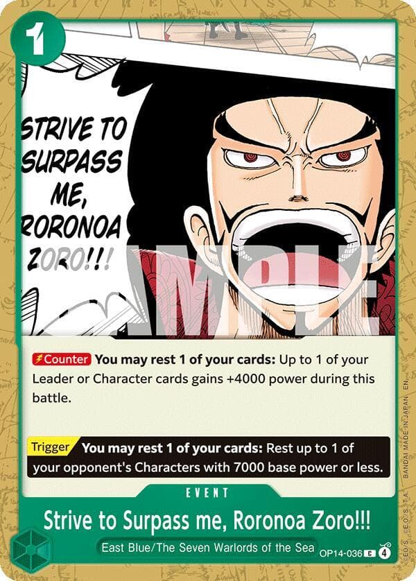 Strive to Surpass me Roronoa Zoro