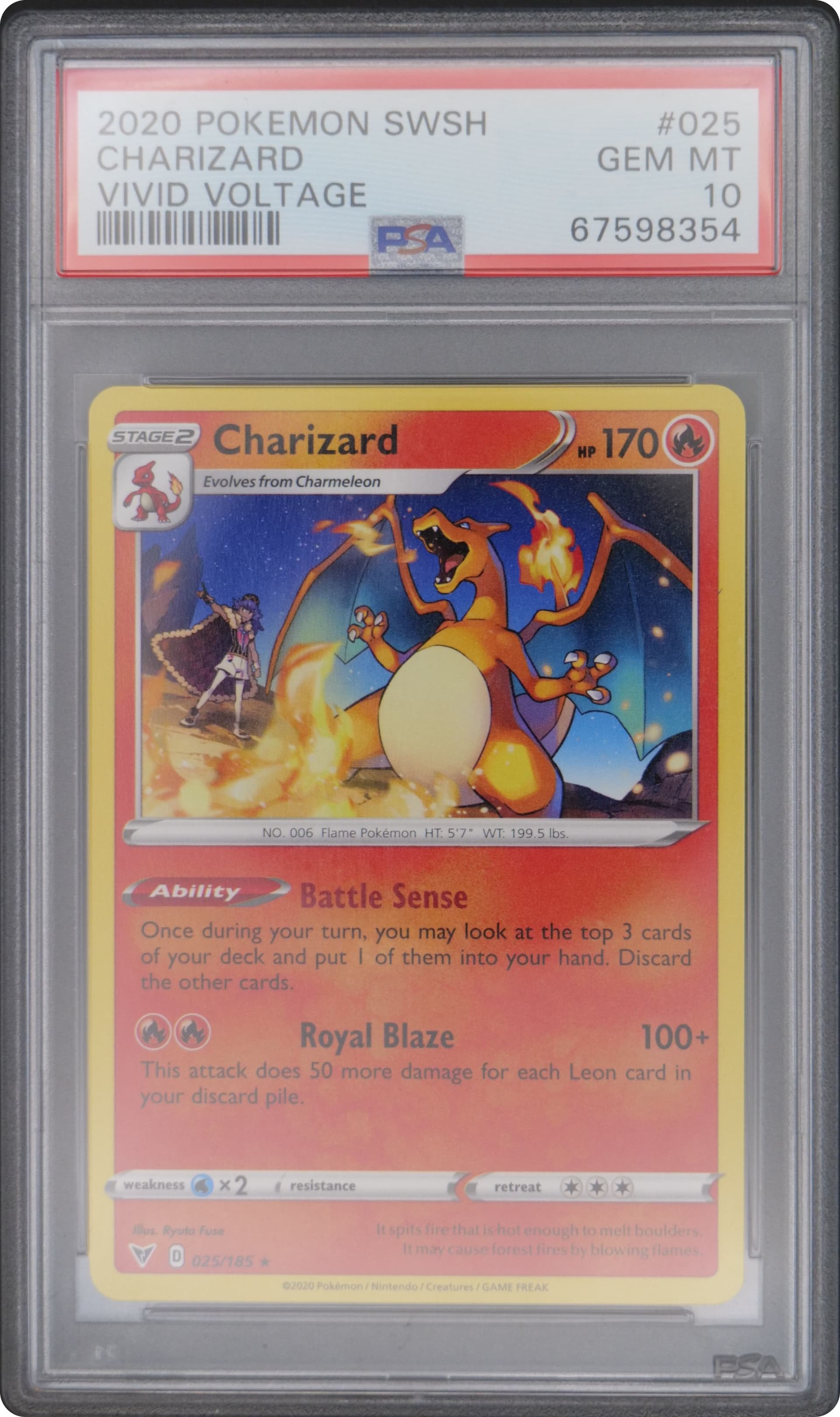 #025 Charizard Vivid Voltage PSA 10