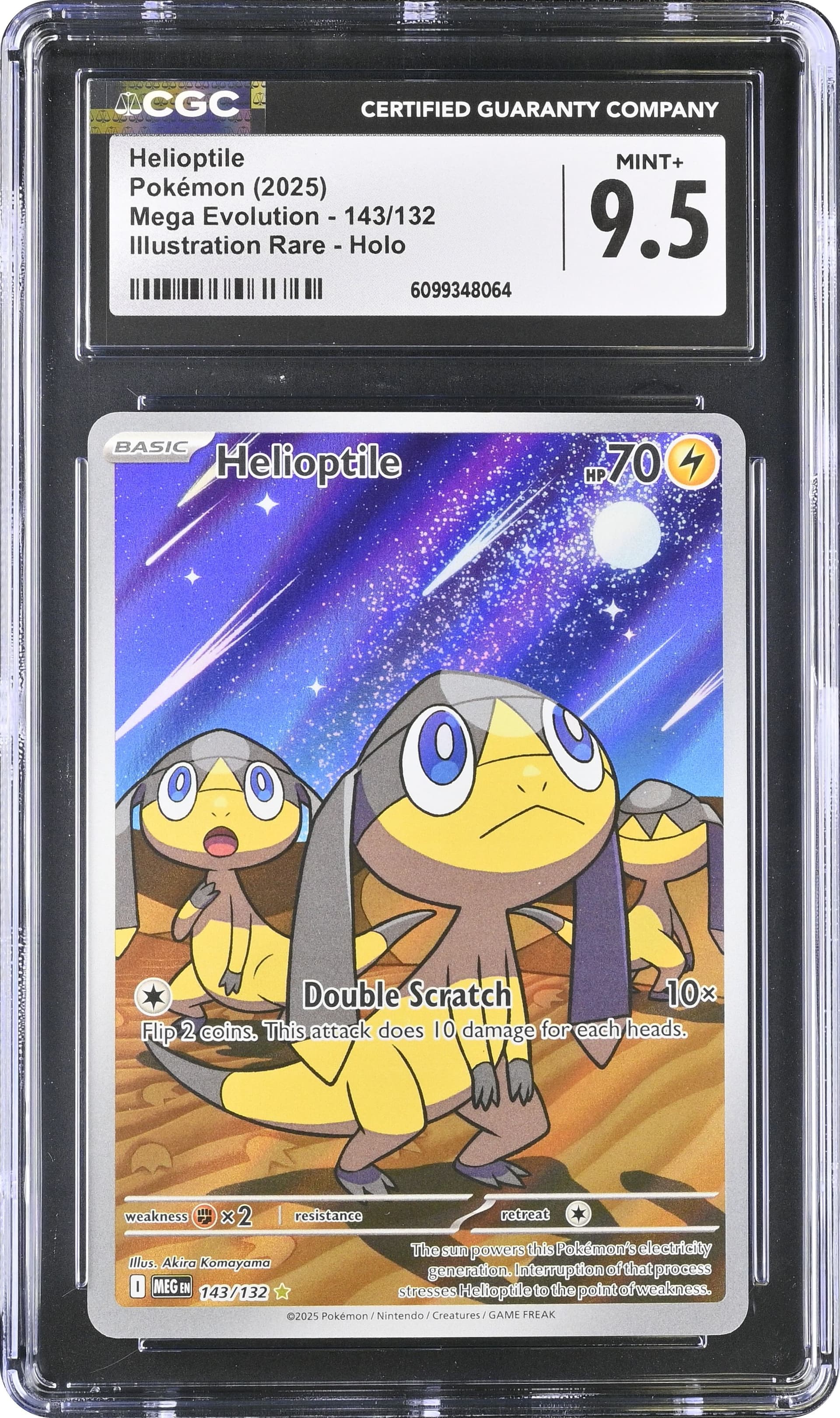 #143 Helioptile Illustration Rare Mega Evolution 143/132 CGC 9.5
