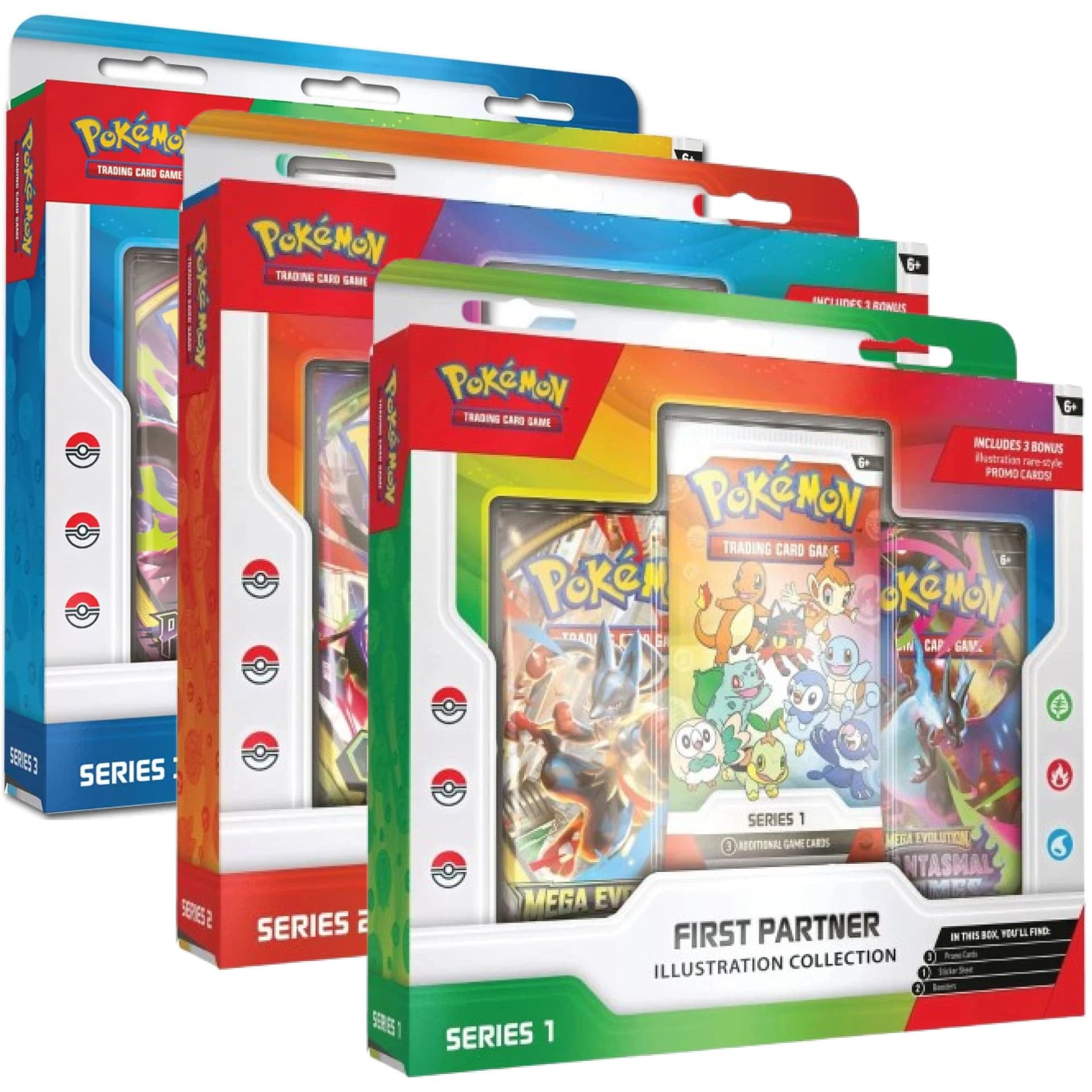 Pokémon: First Partner Illustration Collection - Combo Pack (Series 1 + 2 + 3)